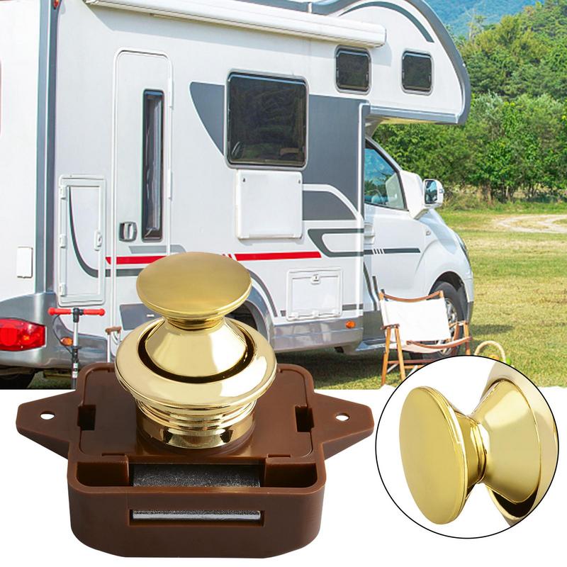 Car Push Button Latch RV Caravan Boat Drawer Cabinet Door Catch Keyless Cupboard Locks Furniture for Campers Caravan Yacht Boat