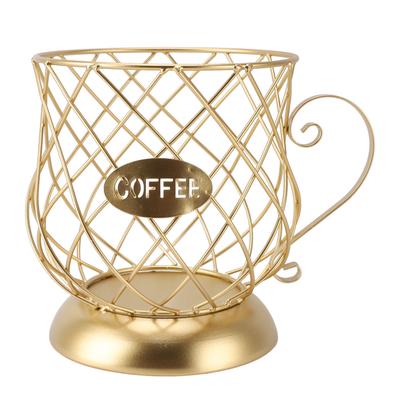 Coffee Pod Holder Innovative Modern Large Capacity Electroplating Metal Coffee Capsule Basket for