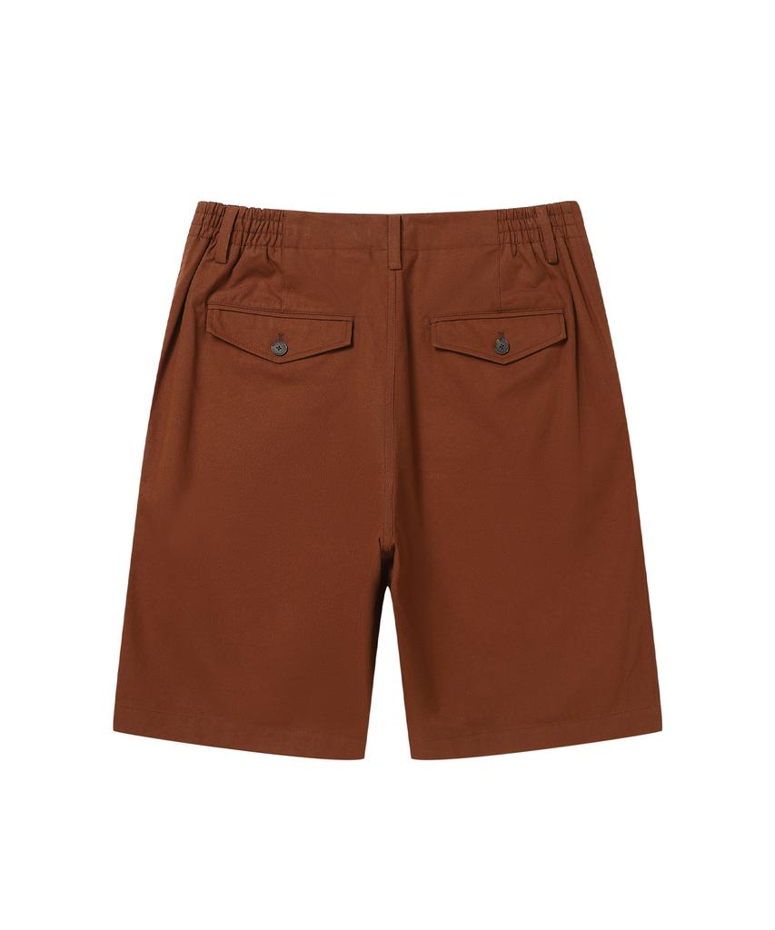 Soru Cotton Flat Shorts_Brown