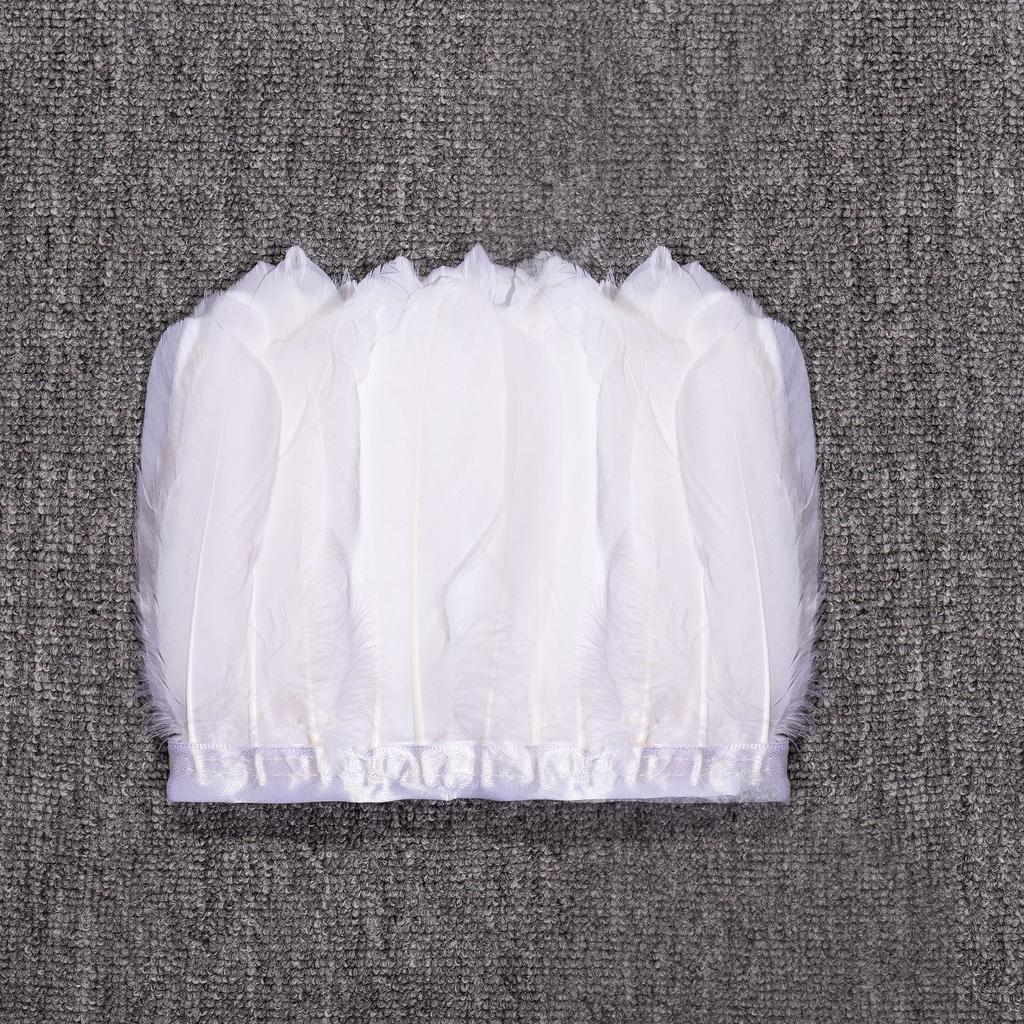 Goose Feather Large Floating Cloth Strip 2 Meters Feather Cloth Edge Goose Feather Cloth Strip Diy Feather Flower Stage Clothing Shawl Wing Decoration