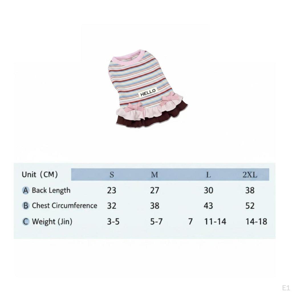 Knit Dog Vest Dress Ruffles Ruffle Pet Ruffled Trim Sleeveless for Small Dogs, Cats,