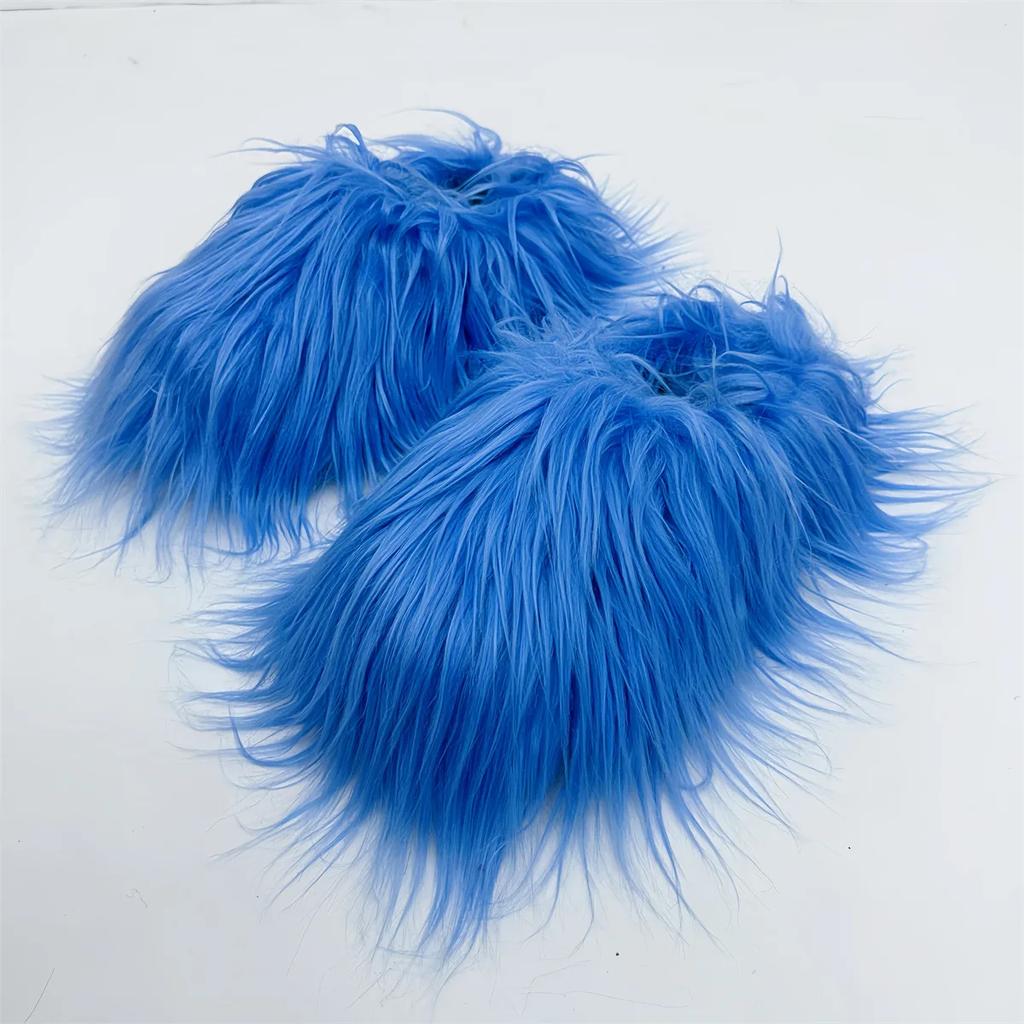 Spring and Autumn Classic Thick Bottom Hairy Slippers for Women's Outerwear 2024 New Thick Bottom Baotou Casual Half Slippers