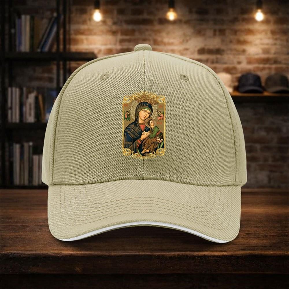 Cappellino da Baseball Icona Madonna con Bambino Poliestere Leggero Regolabile Unisex Cappello Casual