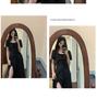 Summer 2024 French Lace Square Collar Slim Fit Slit Dress