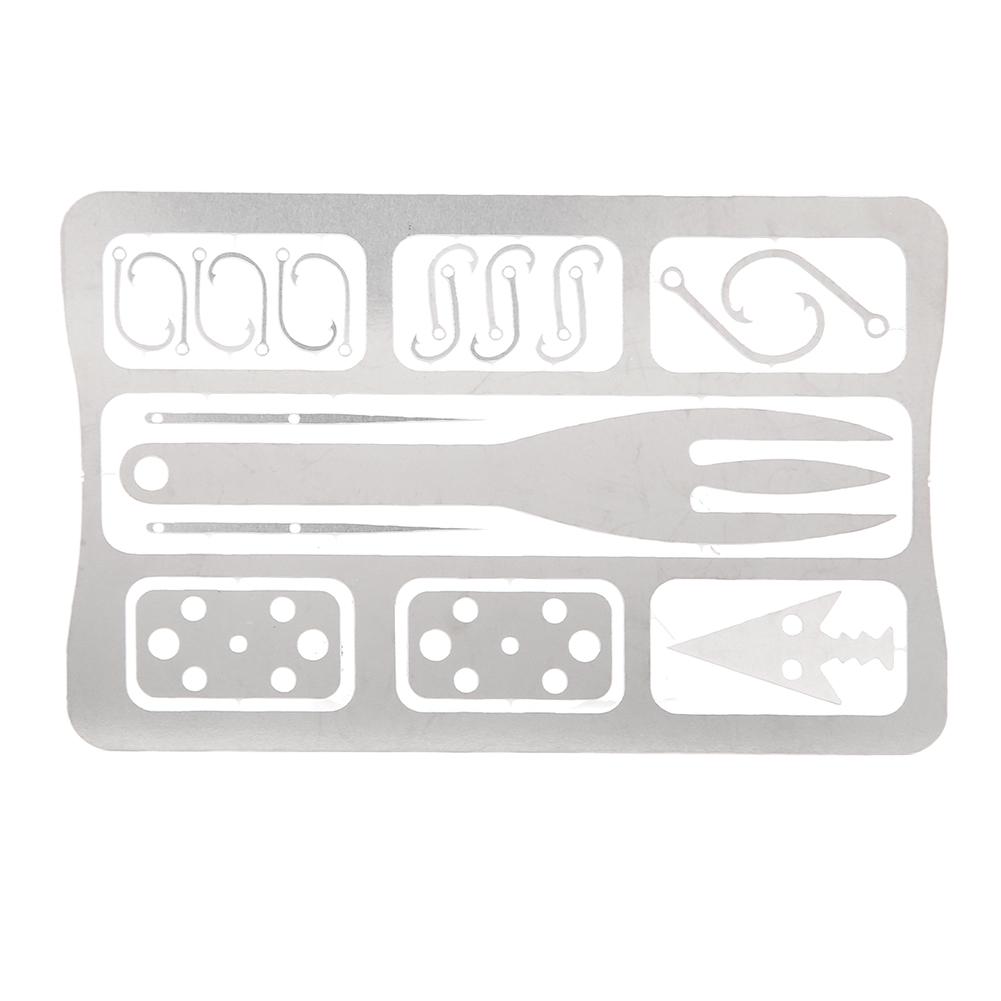 Multiwerkzeug Campingausrüstung Überlebenswerkzeuge Jagd Notfallset Angelausrüstung Angelhakenkarte