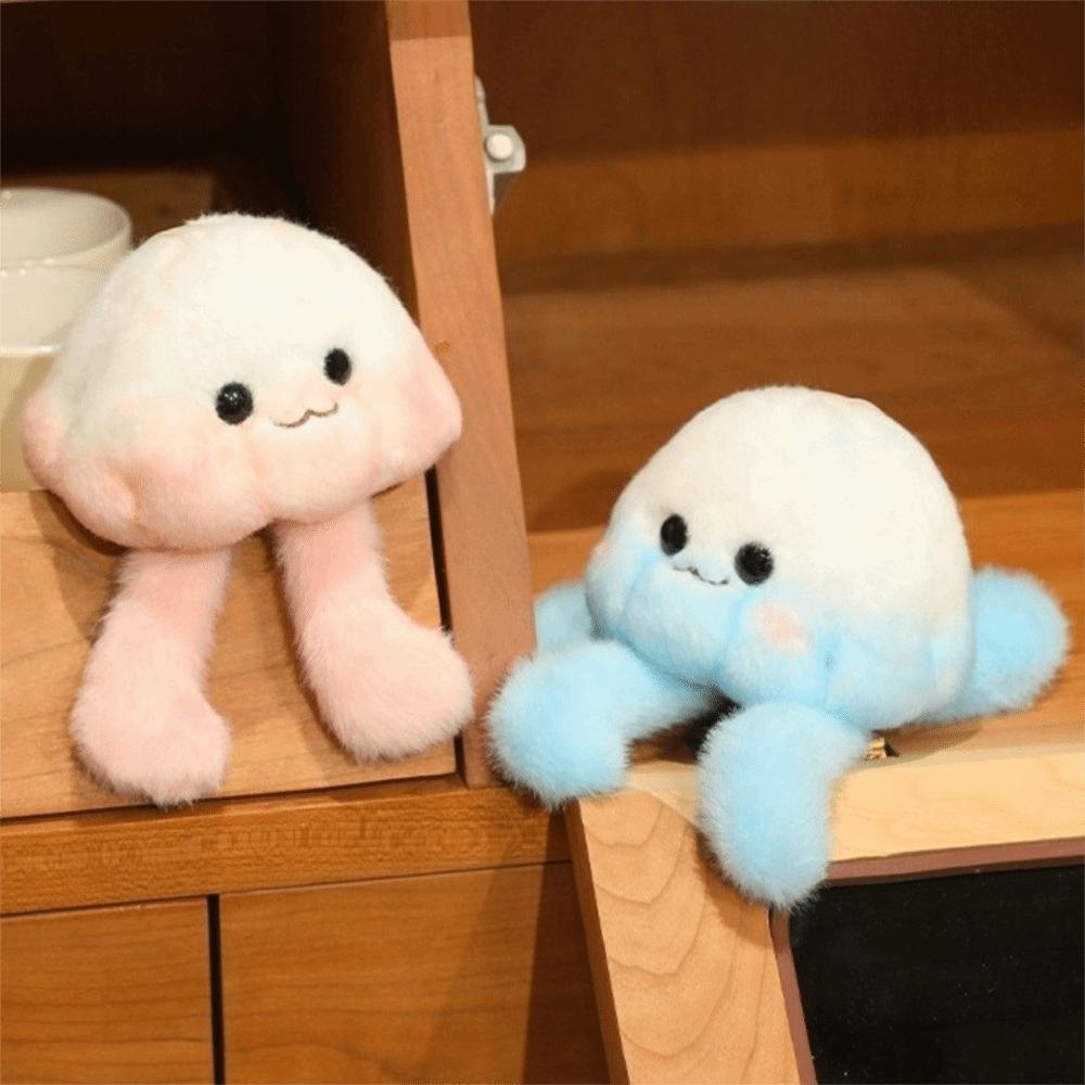 Cozy Jellyfish Plush Toy Fluffy Jellyfish Plush Keychain Jellyfish Hanging Doll Gift for Girl