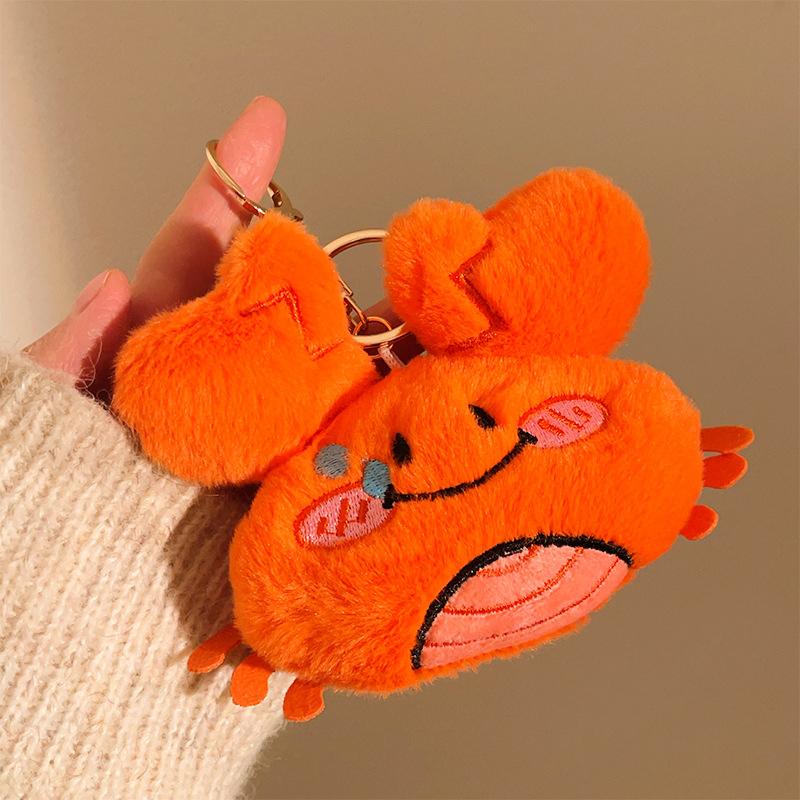 Cute Animal Plush Keychains Stuffed Crab Key Chain Pendant Simulation Crab Doll Pendant Cute Bag Keychain Girls Gifts
