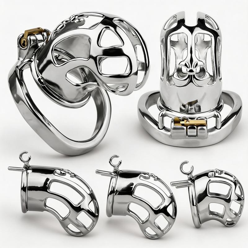 LEZEE Hollow Out Cock Cages Male Chastity Cage With Urethral Hole Metal Penis Lock Bondage Chastity Lock Sex Toys For Men