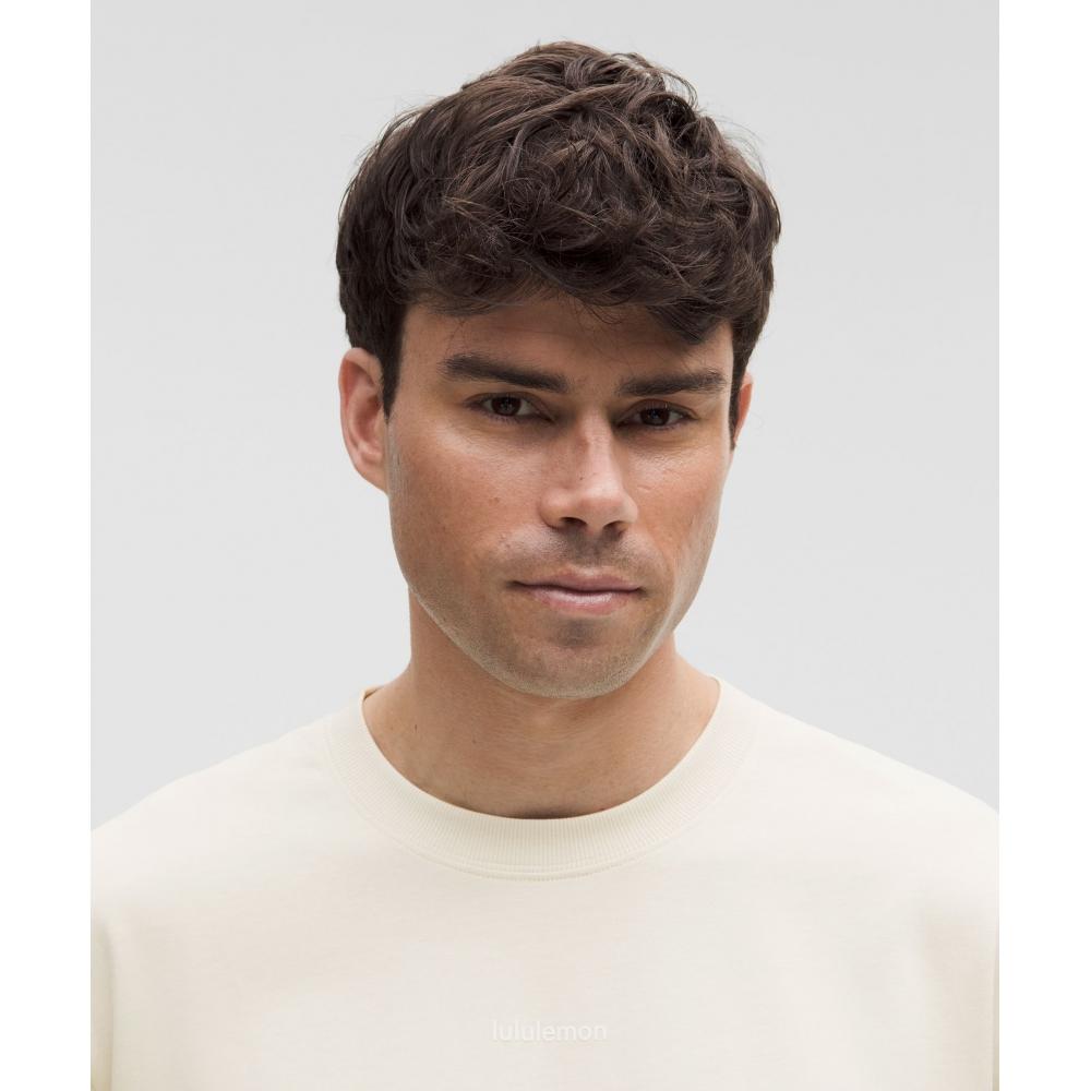 Lululemon HeavyweighT CoTTon Jersey T shirT  Wordmark Graphic lighT Ivory