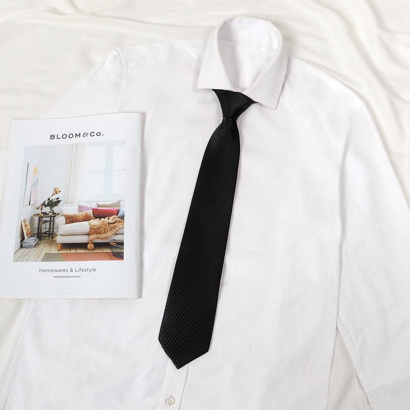 JK Japanischer Stil Unisex Studenten Krawatte mit Reißverschluss - Schwarz Bügelfrei Akademie Fliege für Kinder.