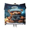 Tuniu Cute Teddy Bear Fleece Blanket for Sofa Bed Room Warm Throw Soft Cozy Gift