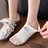 Spring and Summer Cartoon Spotted Striped Boneless Anti-Slip Invisible Socks for Women - Thin Cotton Boat Shoes
