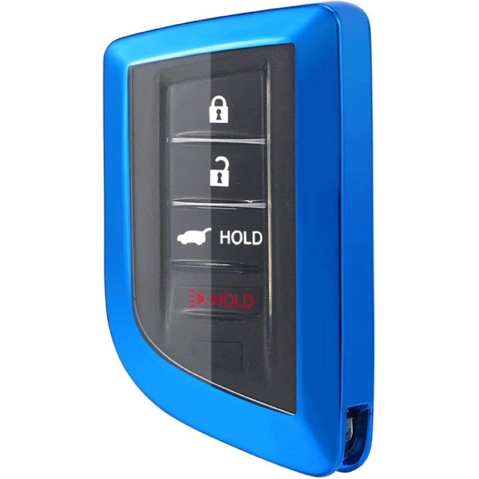 Key Fob Cover Case Fit for  Acura MDX Remote Holder Skin Protector Keyless Entry Sleeve Accessories (Red) синий