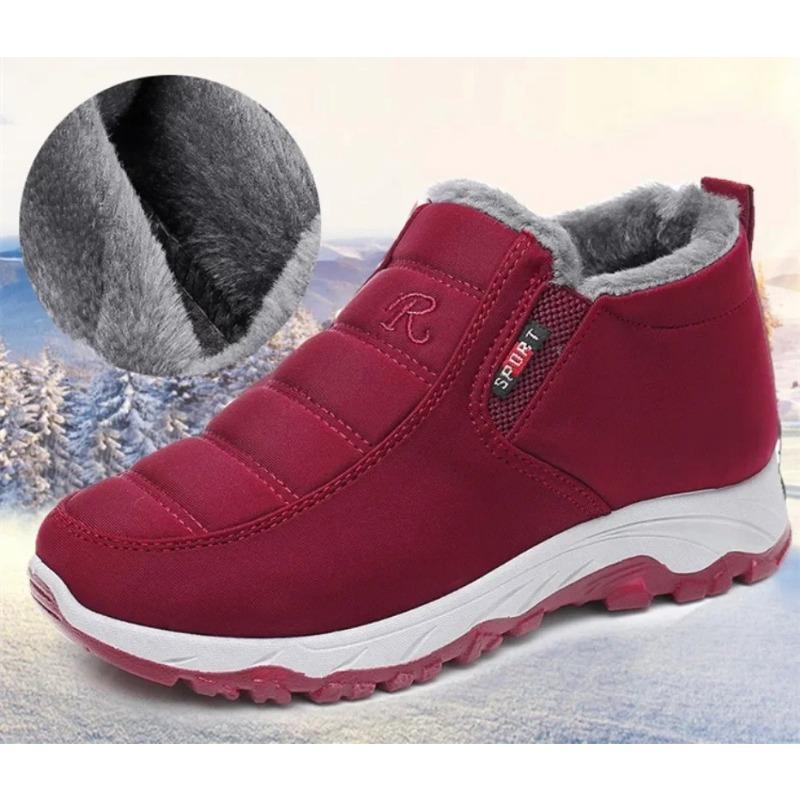 

Женские ботинки Унисекс Зимняя обувь Женские Водонепроницаемые Снежные ботинки Женские Слипоны Повседневная обувь Плюшевая обувьDLSYXDBrand Женские ботинки 41 красный