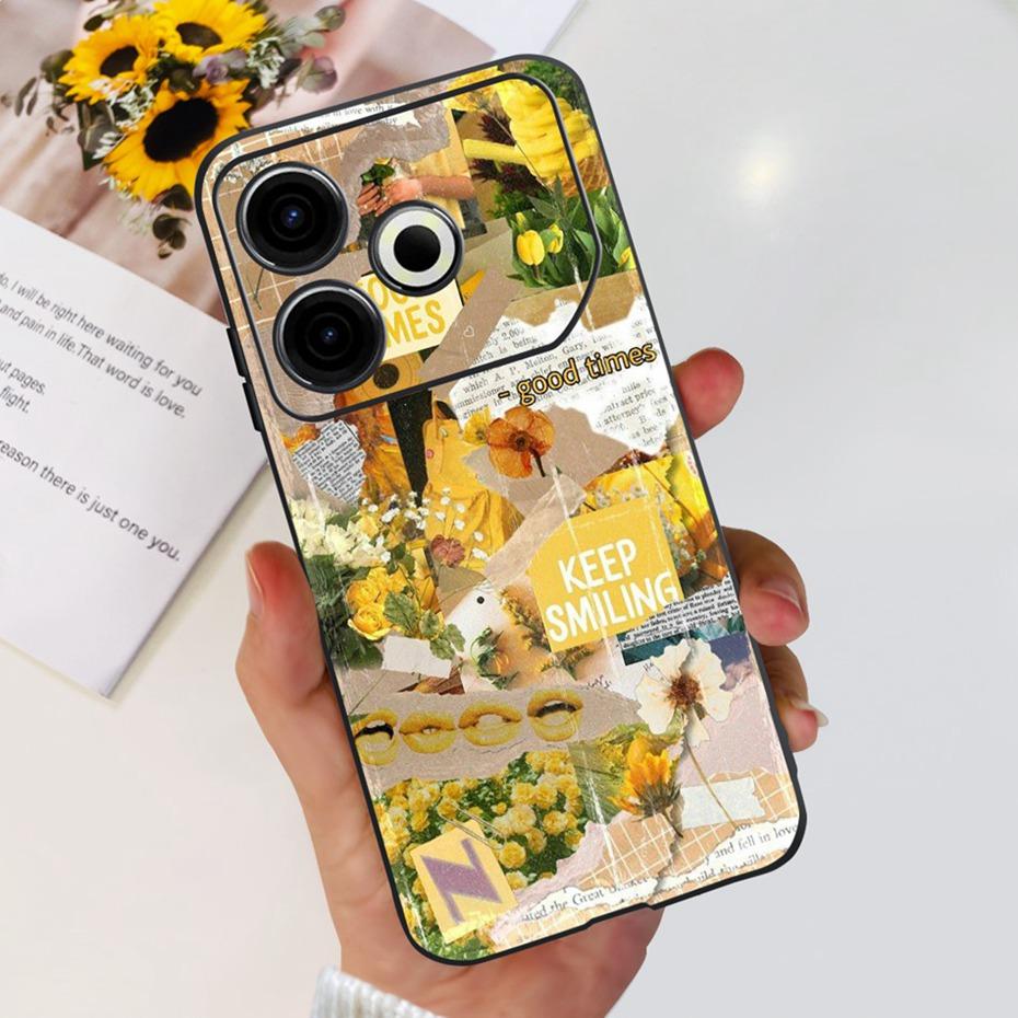 2024 Fashion Case For Tecno Pova 6 Neo Black Silicone Soft TPU Back Cover For Tecno Pova 6Neo 4G Phone Cases