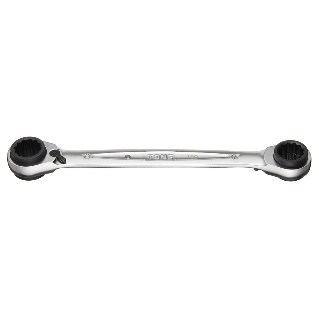 TONE Ratchet Combination Wrench Jaw Size 16 X 17 X 18 X 19 Mm 4-Way HPRMW-1619,