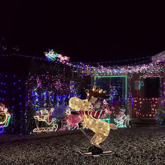 Outdoor Christmas Deer Lighting Festive LED 2D Acrylic Flat Reindeer Statue Waterproof Holiday Yard Decorations Xmas Festive Party Supplies