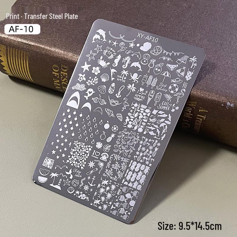 Butterfly Floral Lace Stripe Nail Art Transfer Plate