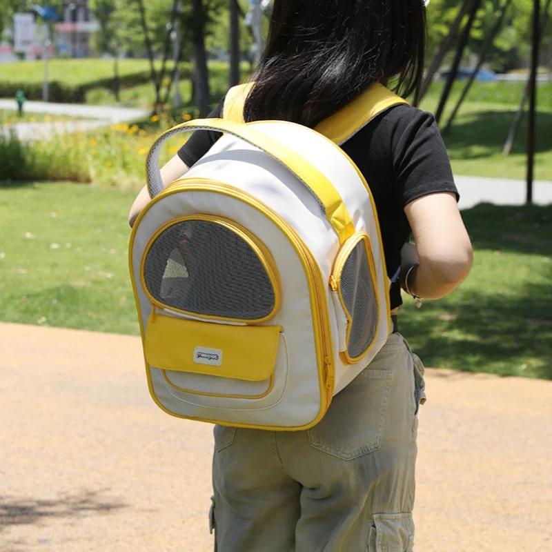 Oxford Cloth Breathable Cat Carrier Bags Portable Cat Bag Resistant Pet Bag Outdoor Pet Backpack Folding Cat Transport Bag