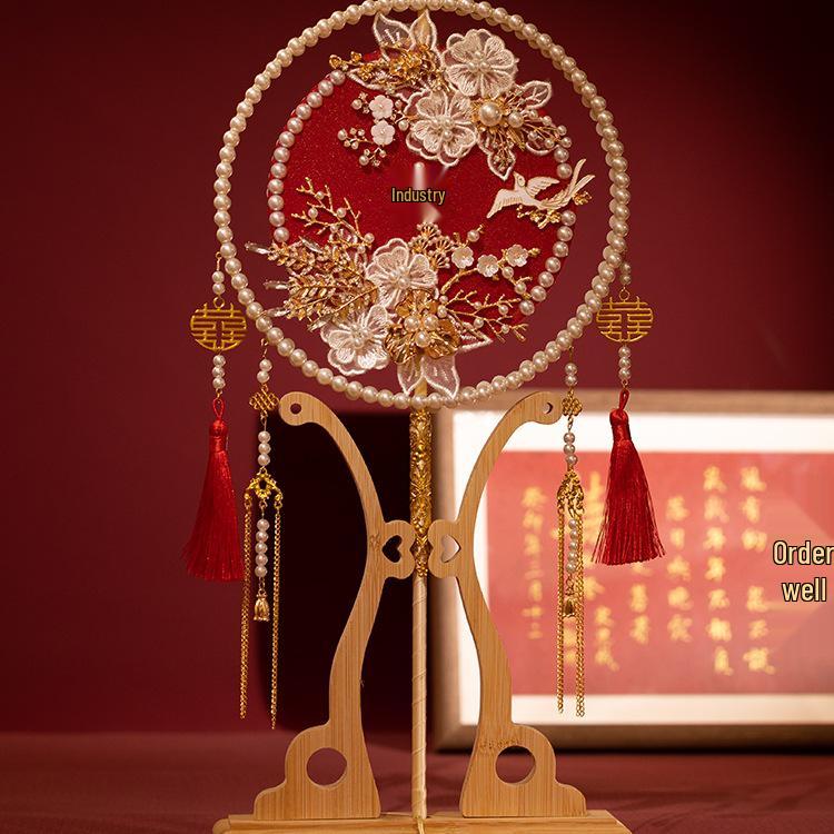 Набор для изготовления китайского свадебного веера своими руками: Двойной круглый веер Сюхэ Ханьфу для невесты DIY Pack Single Fan