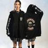Felpa con cappuccio e zip con stampa teschio Black Label Society Merch Band Heavy Metal Vestibilità comoda