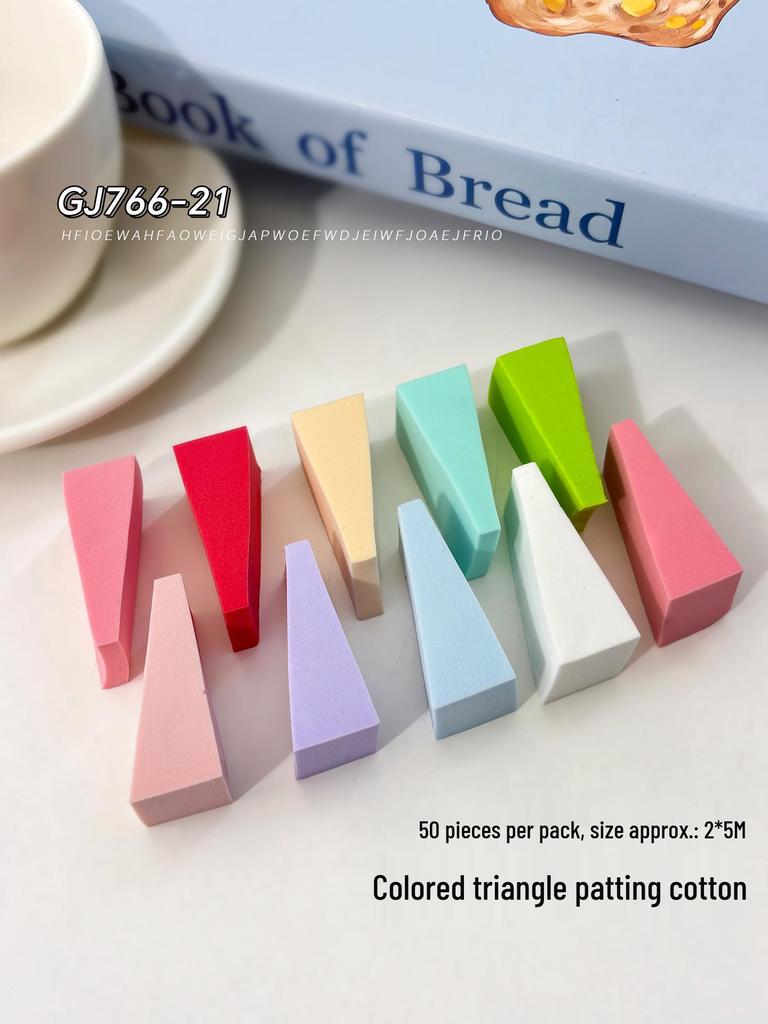 Tofu Block High-Density Blush Sponge 1cm with Stainless Steel Grip for Nail Art.