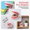 Mini Denture Shaped Stapler Denture Shape Novelty Stapler Tooth Stapler  Desktop Decoration