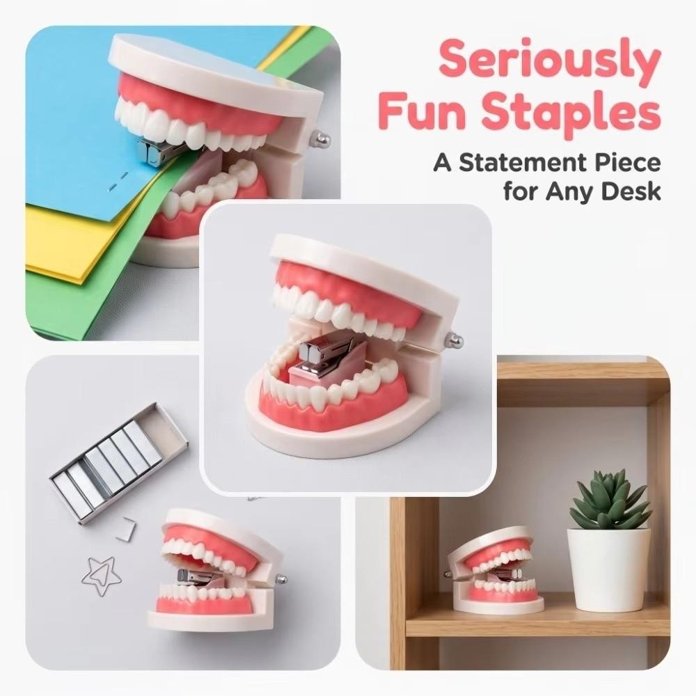 Mini Denture Shaped Stapler Denture Shape Novelty Stapler Tooth Stapler Desktop Decoration