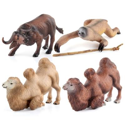Export Simulace Model Lesního Zvířete Pevný Pouštní Mongolský Dvouhrbý Velbloud Bivol Model Lenochoda Ornament