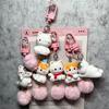 3D Cartoon Kitten Phone Charm, Cute Resin Keychain, Student Bag Pendant, Couple or Best Friend Gift
