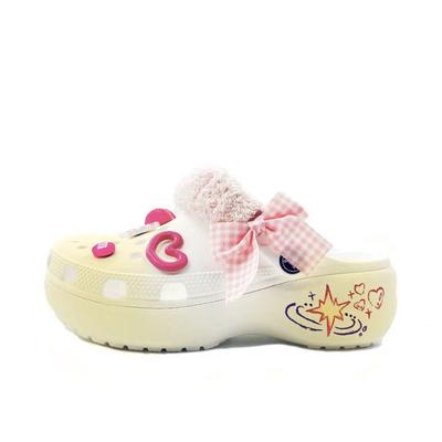 Klassischer Plateau-Clog Zitronensauer Erinnerung Schulstil EVA Einfaches Temperament Cool und Bequem Lochschuhe Unisex Gelb