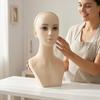 Female Mannequin Bust PVC Shell Hairpiece Display Head Foam Filled Jewelry for Photo