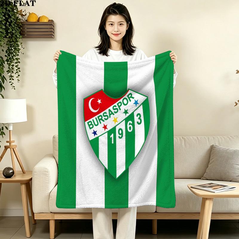 Bursaspor Flannel Blanket, High quality Comfortable for All Seasons, Home Decor, Warmth and Comfort
