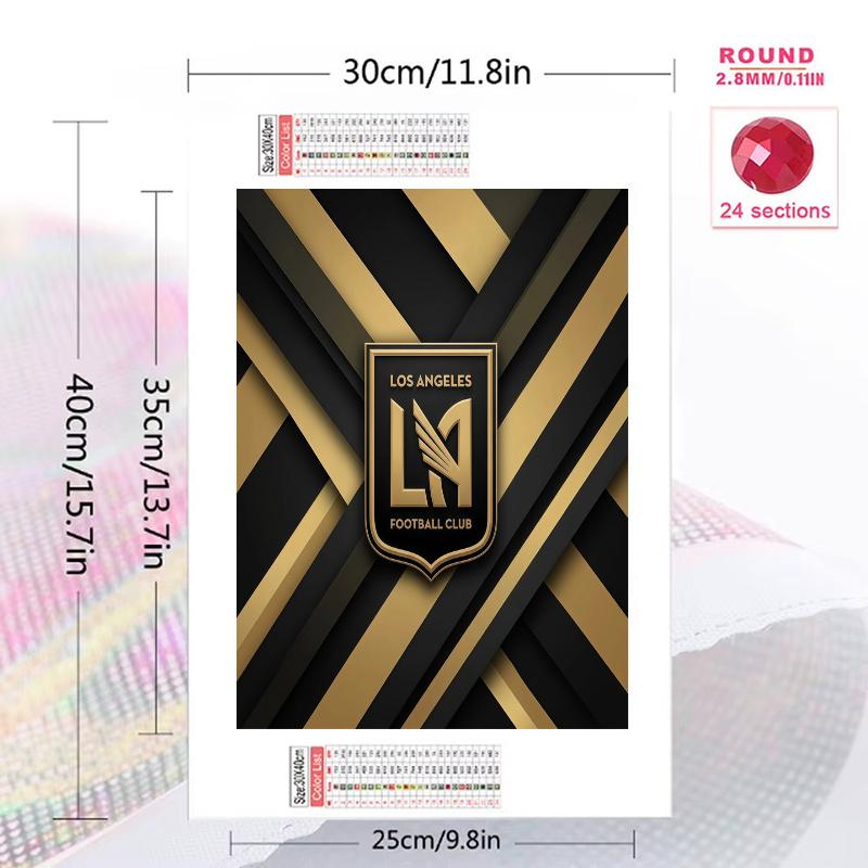 Los Angeles FC 100% Round Full Drill 5D DIY Diamond Painting Embroidery Cross Stitch Rhinestone Décor