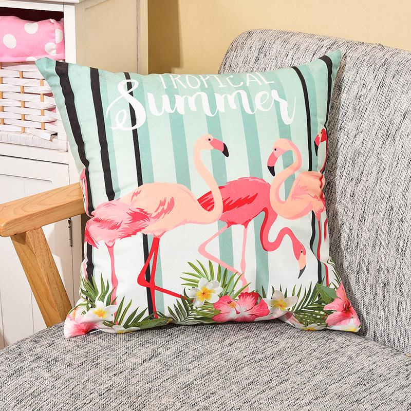 Small Fresh Flamingo American Pastoral Nordic Style Pillow Set Car Sofa Cushion Pillow Cover Does Not Include Pillow Core