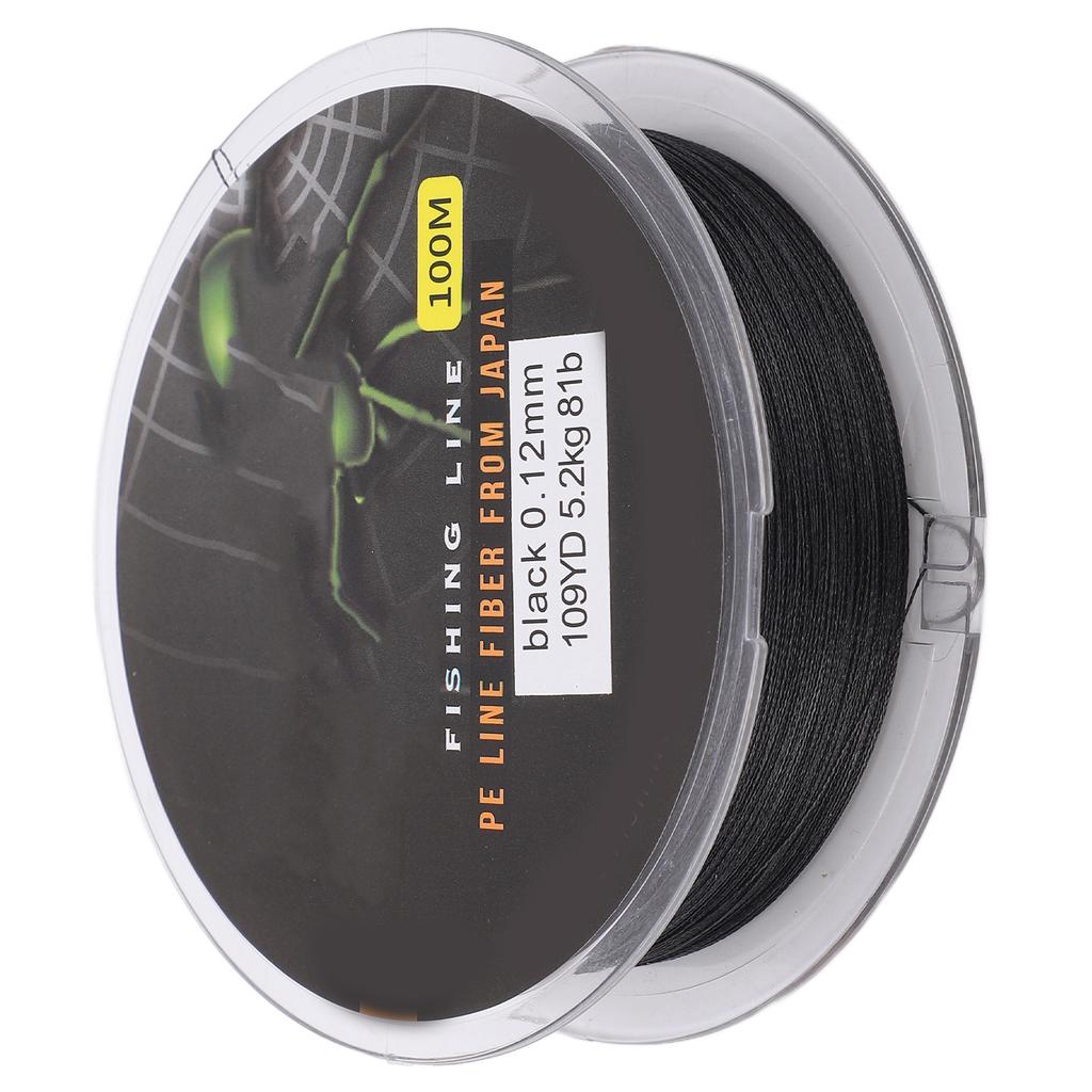 100m Wielokolorowa Pleciona Żyłka Wędkarska Odporna na Zużycie Trwała Pleciona Żyłka WędkarskaCzarna 0.6