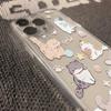 Cute Cartoon Cat Clear Phone Case, Kawaii Kitten Collage Shockproof Cover for iPhone