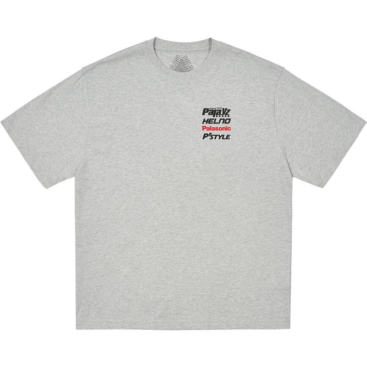 

Palace Racey T-Shirt Grey Marl Unisex Tops P28TS041 L