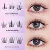 Self-Adhesive Natural Fishtail False Eyelashes - Beginner-Friendly, No Glue Needed, Wide Band