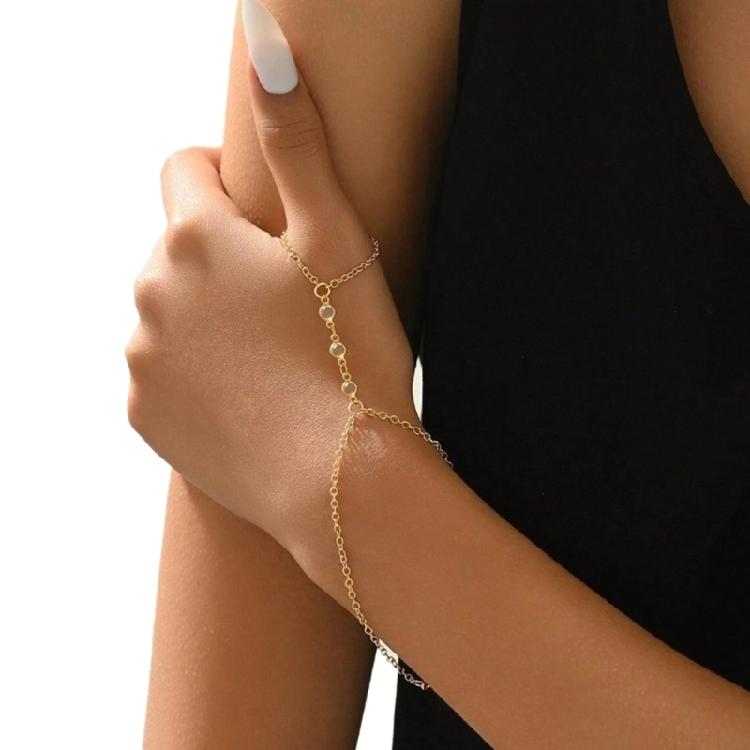 Handcrafted Crystal Pearls Crossed Finger Jewelry Sophisticated Alloy Construction Permanent Wardrobe Essential