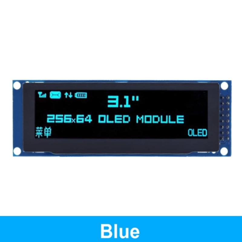 3.12 Inch Oled Display Module Ssd1322 256X64 For Arduino Stm32 Spi I2C Interface With Pre-Soldered Pin Header