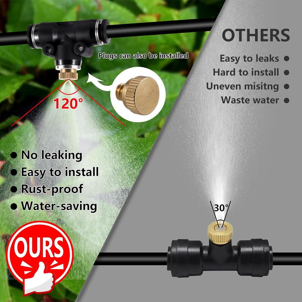 Brass Misting Nozzles Outdoor Cooling System Heavy Duty Misting Nozzle for Outdoor Cooling System (28pc-Brass Misting Nozzles Kit)