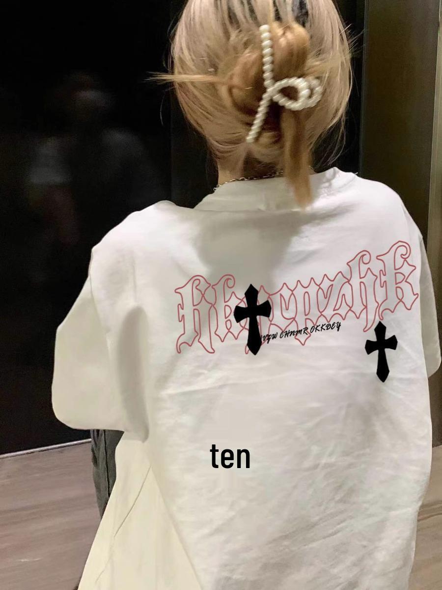 

2025 Women s Heavyweight Pure Cotton Short Sleeve T-shirt, Summer Trendy Couple Wear, American Niche Design. 3XL хізер сірий колір