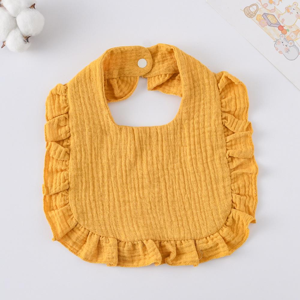 Ruffle Baby Drool Bibs: Pure Cotton Printed Lace Bibs