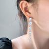Needle Super Flash Round Zircon Inlay Design Long Earrings To Modify The Face Shape And Thin Line Earrings