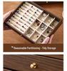 Walnut Multi-Layer Wooden Jewelry Box - Dustproof Organizer for Earrings, Rings, and Necklaces