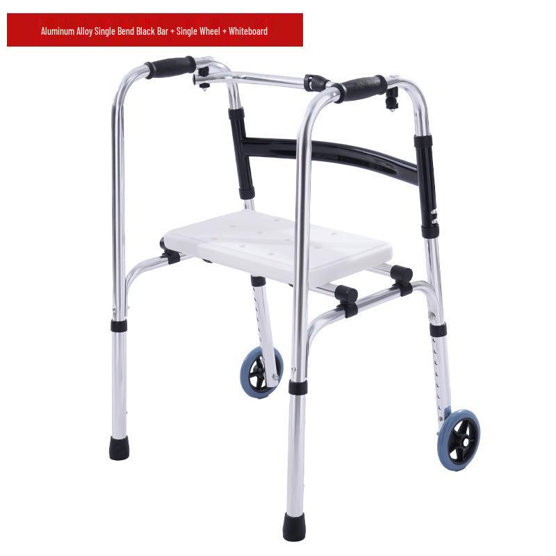 Stainless Steel Rollator Walker with Seat and Wheels - Rehabilitation Support Frame
