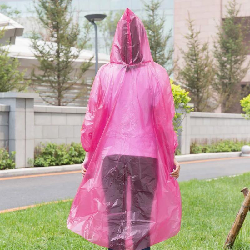 1PC Disposable Raincoat Portable with Caps for Adult Thickened Clear Travel Supplies Waterproof Outdoor Rainwear