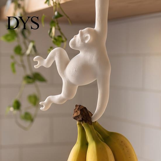 Countertop Space Saver Monkey Banana Hook, 3D Printed Under Cabinet Kitchen Hanger Storage Funny for Design Holder Hook Bananas, Keys, Bags,
