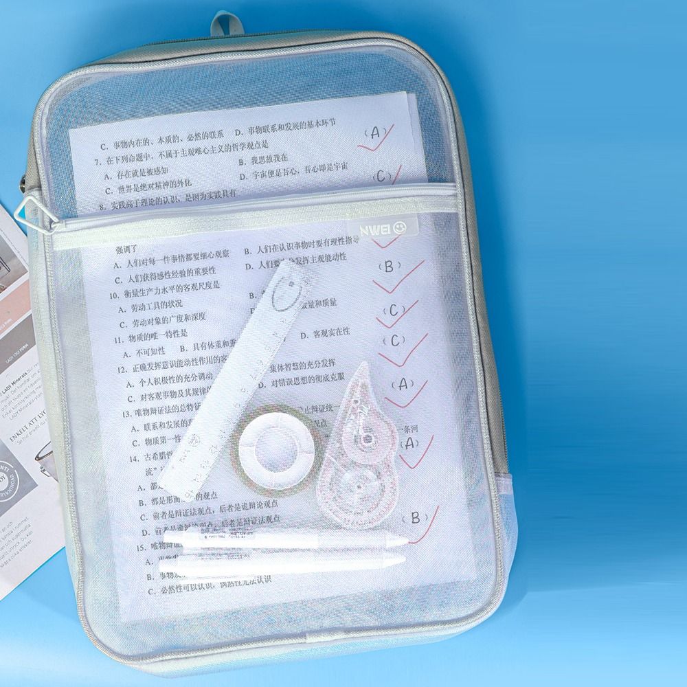 Portable Document Organizer Thickened File Pockets Convenient Transparent File Holder  Travel